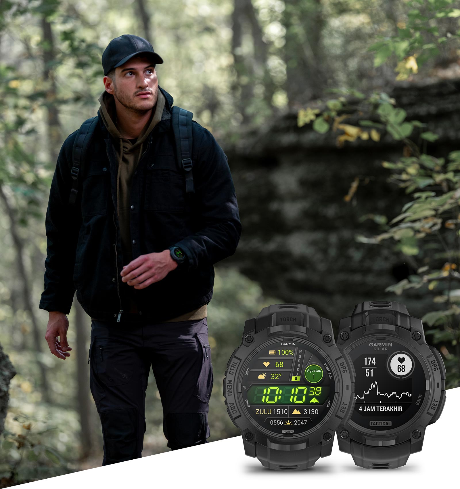 Instinct 3 Tactical - Rugged Outdoor GPS Smartwatch