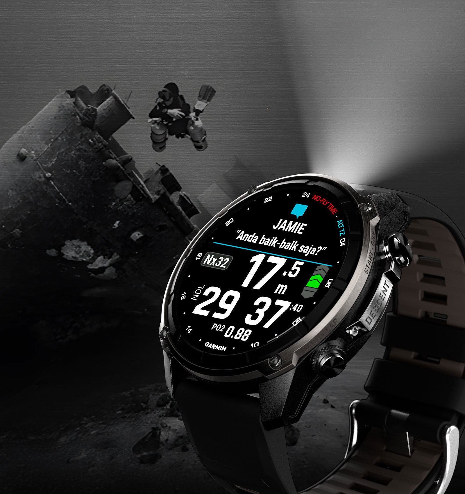 Descent Mk3i - Jam Tangan Selam GPS - Titanium Silver