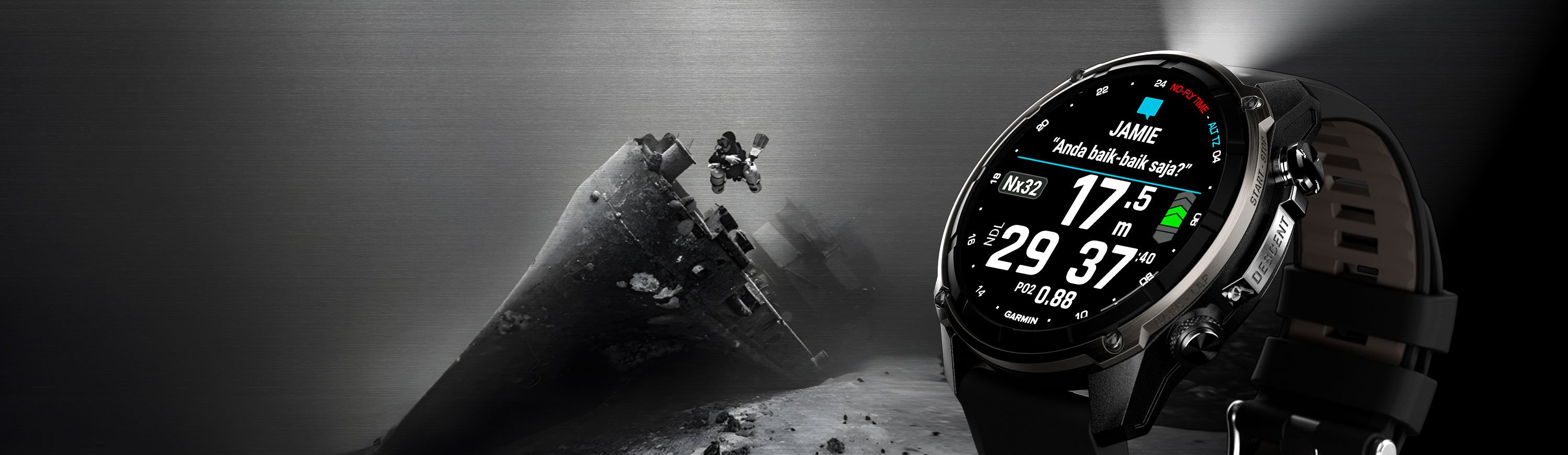 Descent Mk3i - Jam Tangan Selam GPS - Titanium Silver