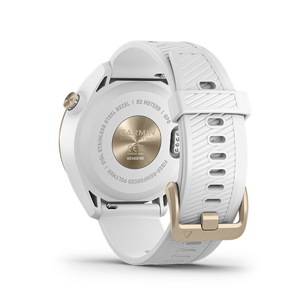 Approach S40 - Jam Tangan Golf (Emas Ringan dengan Strap Putih