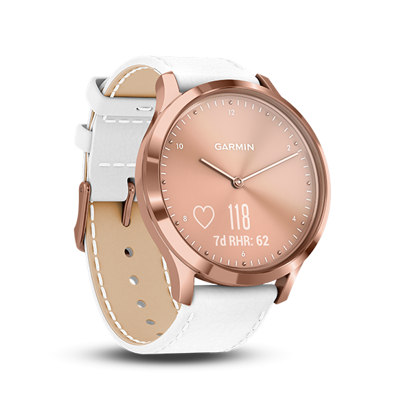 garmin vivomove hr fitness tracker white rose gold