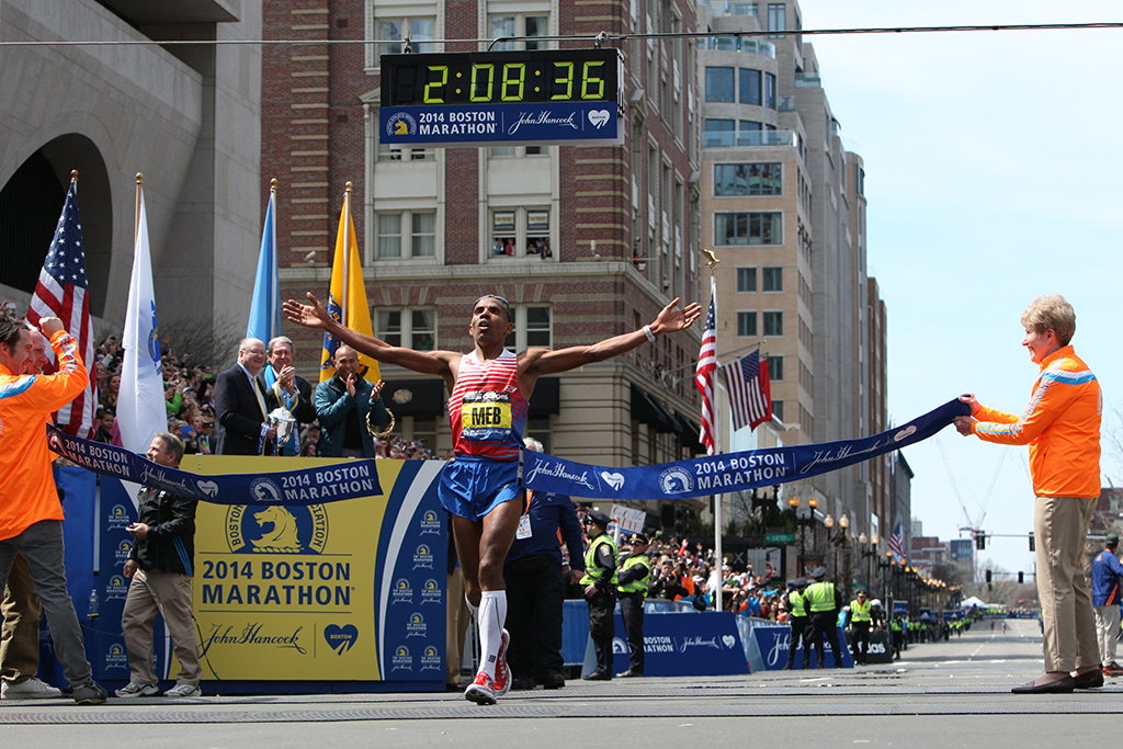 Boston Marathon champion and Garmin athlete charms crowds during visit